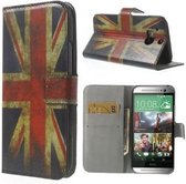 HTC One M8 - Flip hoes, cover, case - TPU - PU leer - UK Vlag