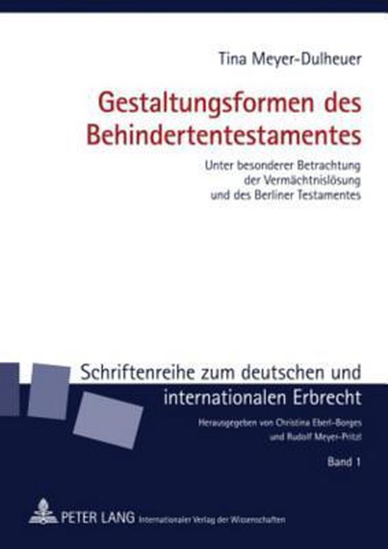 Gestaltungsformen des Behindertentestamentes - cover