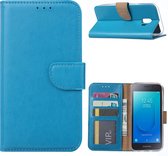 Xssive Hoesje voor Samsung Galaxy J260 J2 Core - Book Case - geschikt voor 3 pasjes - Turquoise