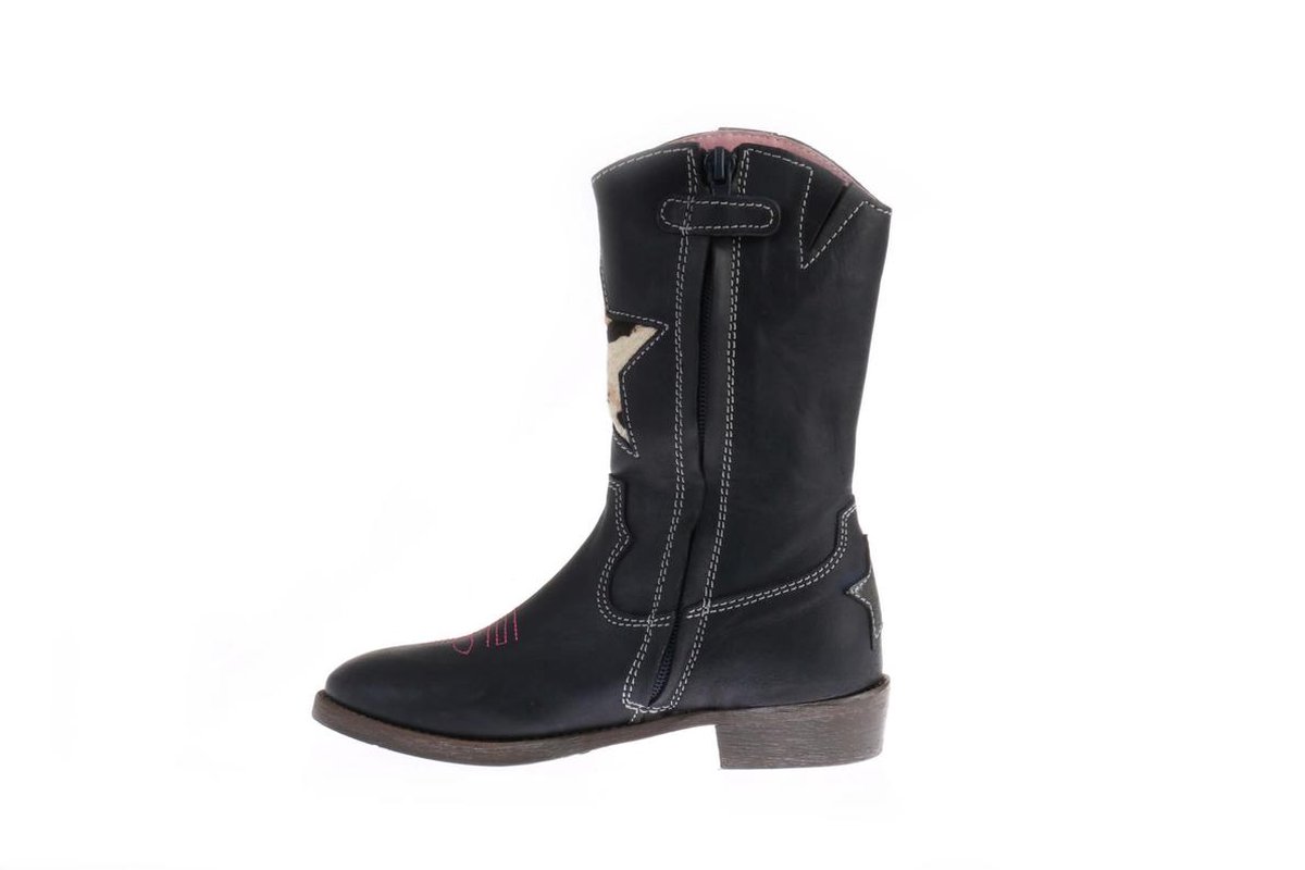 Shoesme blauw leren westernlaars met franjes WT8W112 B Shoesme blauw leren westernlaars met franjes WT8W112 B