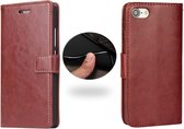 Hoesje geschikt voor Apple iPhone 7 - Leren Portemonnee Hoesje Bruin - Lederen Wallet Case TPU - Book Case - Flip Cover - Klap - 360 beschermend Telefoonhoesje