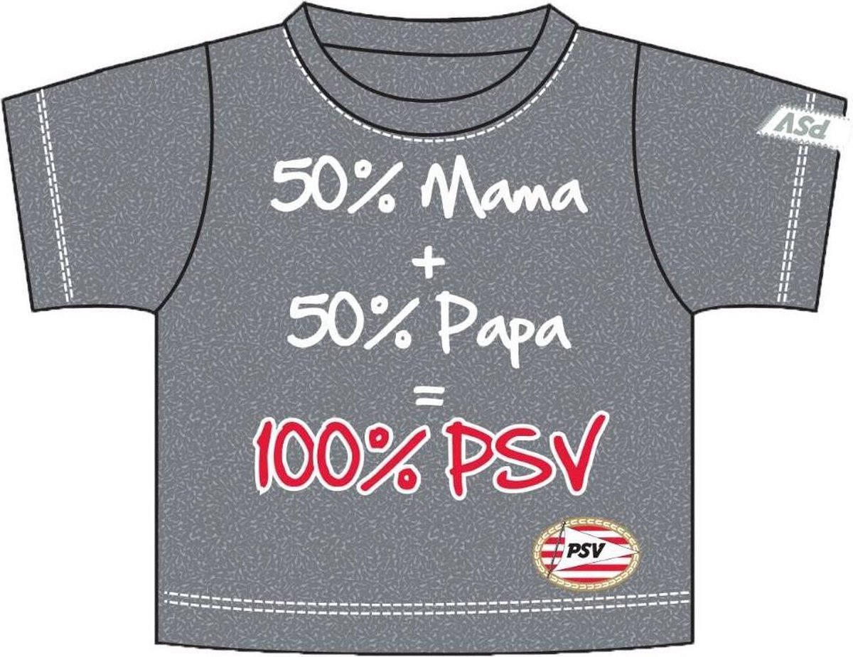 PSV T shirt Baby 100 PSV Maat 62 68 Grijs bol