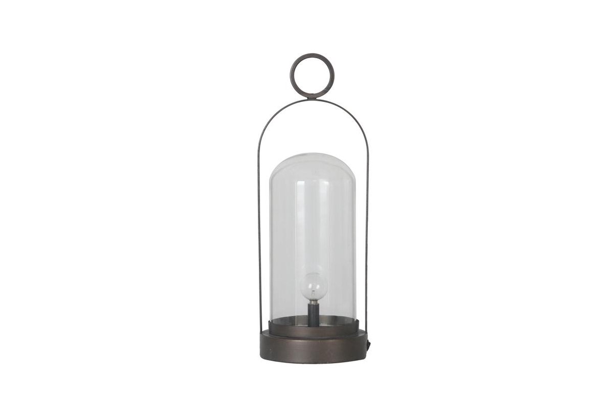 Metalen lamp met een batterij