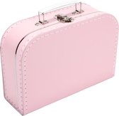 Koffertje effen blanco 25cm Babyroze - Kinderkoffertje