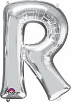 Letter R ballon zilver 86 cm