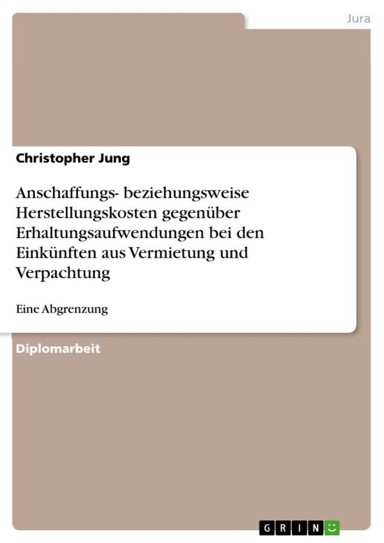 Anschaffungs- beziehungsweise Herstellungskosten gegenüber  ... - cover