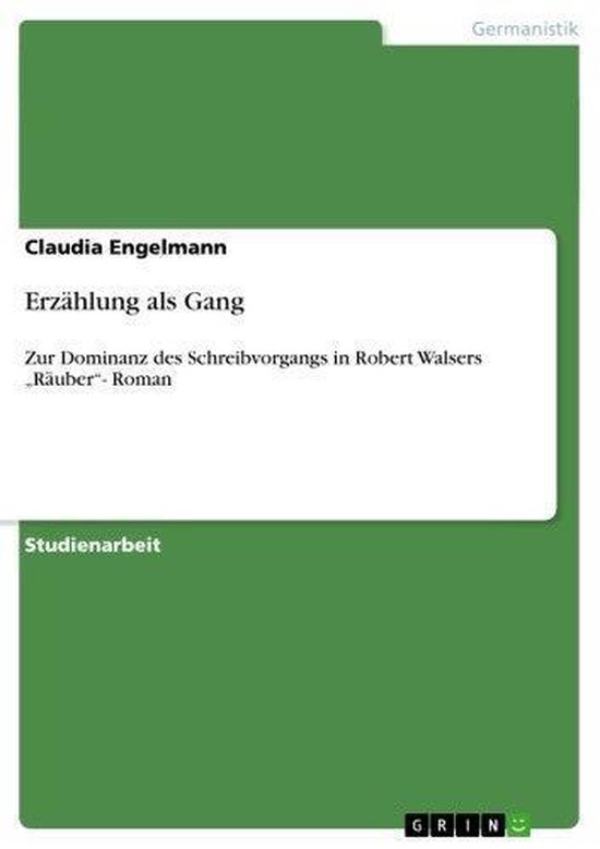 Boek cover Erzählung als Gang van Claudia Engelmann