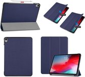 Smart Cover Book Case Hoes Geschikt Voor  Apple iPad Pro 11 Inch 2018 Tri-Fold Multi-Stand Flip Sleeve - Blauw