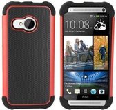 HTC One Mini 2 (M8) Hard Case Cover Zwart Rood
