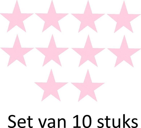 Sterren muurstickers | Roze sterren muurstickers | 11x11cm | 10 sterren stickers