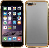 Apple iPhone 7 Plus smartphone hoesje silicone tpu case transparant/gouden rand