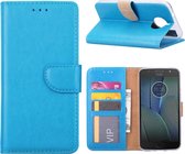 Xssive Hoesje voor Motorola Moto G5S Plus Book Case - geschikt voor 3 pasjes - Turquoise