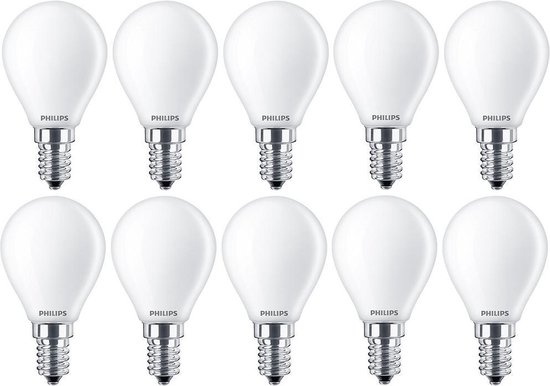 pijn Veronderstellen stad 10 stuks - Philips LED Kogellamp E14 4.3-40W/827 2700K 470lm | bol.com
