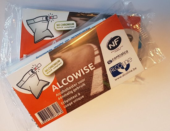 Ham jurk onderdelen alcoholtester eenmalig Alcowise 2 stuks | NF keurmerk | geschikt voor  Frankrijk |... | bol.com