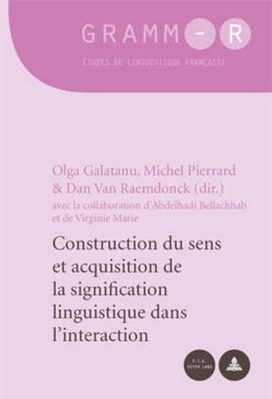 Construction Du Sens Et Acquisition de la Signification Ling ... - cover