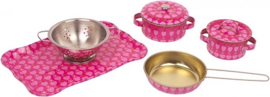 | Speelgoed pannenset roze | Speelgoed pannenset roze