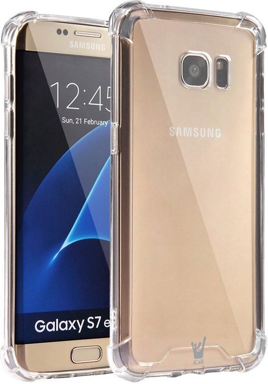 Richtlijnen leraar Plagen Samsung Galaxy S7 Edge Hoesje Transparant - Shock Proof Siliconen Case |  bol.com
