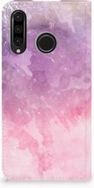 Huawei P30 Lite Standcase Hoesje Design Pink Purple Paint