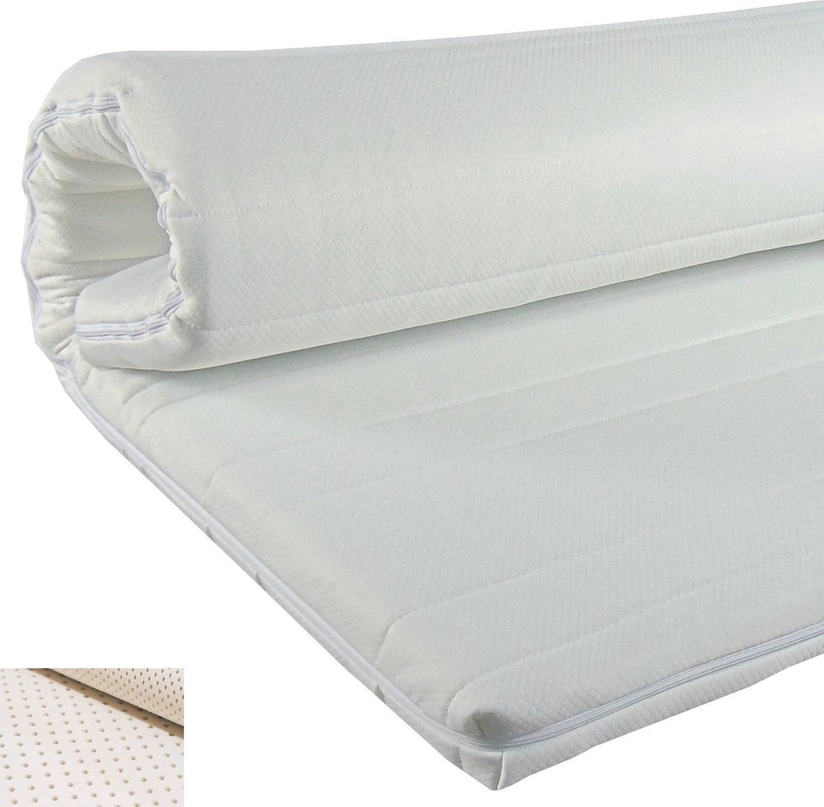 Slaaploods.nl Topdekmatras - Latex Comfort - 90x220 cm - Dikte 6 cm Wit