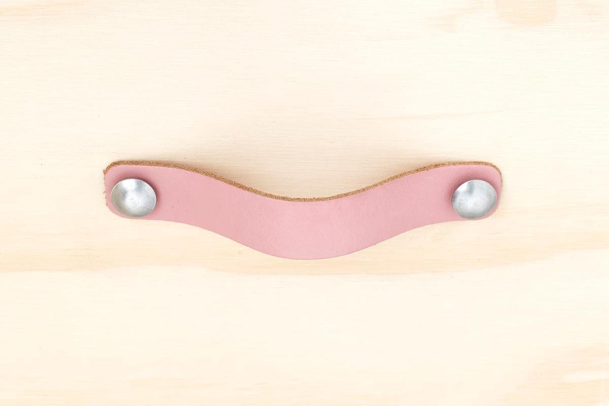 Leren handgreep Oudroze M 18x2 cm