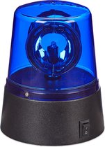 Relaxdays LED zwaailicht blauw - op batterijen - zwaailamp -  feestverlichting reflectoren | bol.com