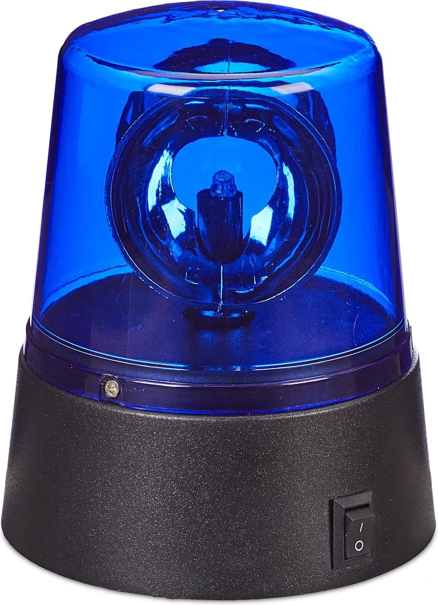 Relaxdays LED zwaailicht blauw op batterijen zwaailamp feestverlichting reflectoren Relaxdays LED zwaailicht blauw op batterijen zwaailamp feestverlichting reflectoren