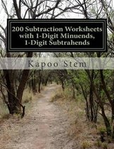 200 Subtraction Worksheets with 1-Digit Minuends, 1-Digit Subtrahends