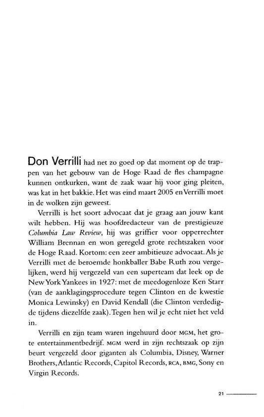 Pagina met tekst over Don Verrilli, William Brennan, Babe Ruth, Columbia Law Review en MGM.