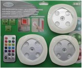 Hofftech RGB LED Dimbare Druklampen Met Afstandsbediening (3-Delig)