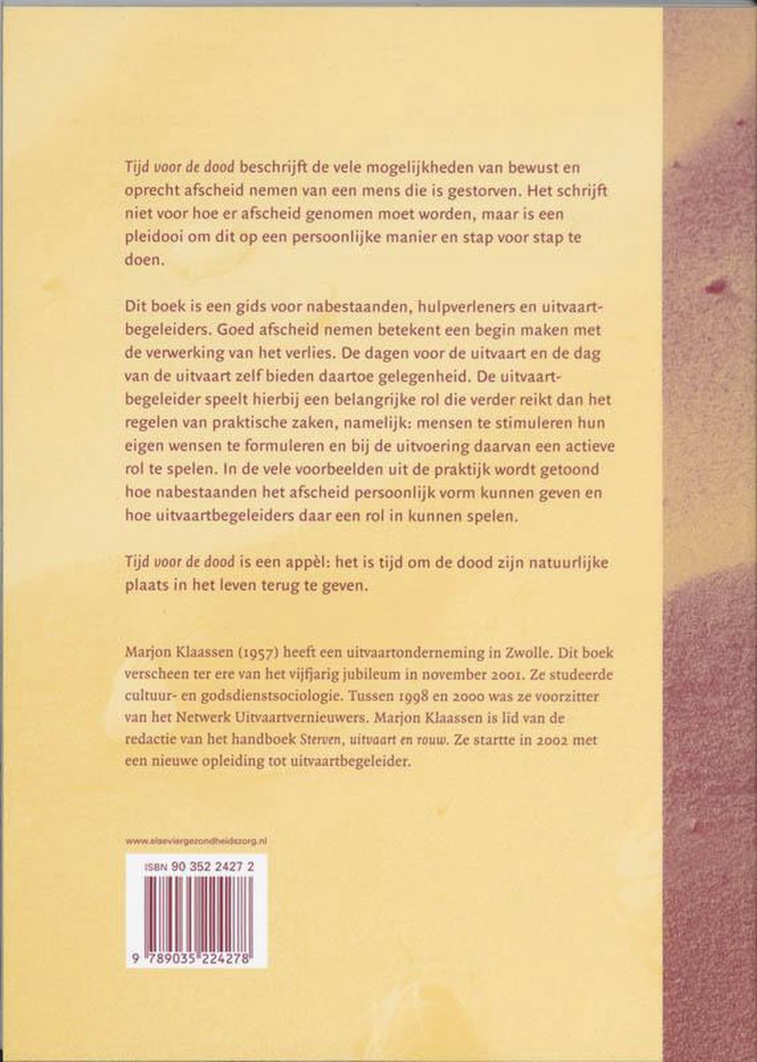 Tijd voor de dood - back cover