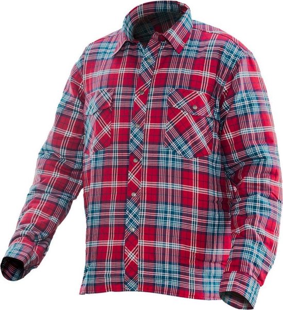 Jobman 5157 Flannel Shirt Lined 65515701 - Rood/Blauw