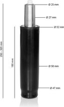 hjh office - Losse gasveer - maat S - zwart, 25 - 32 cm