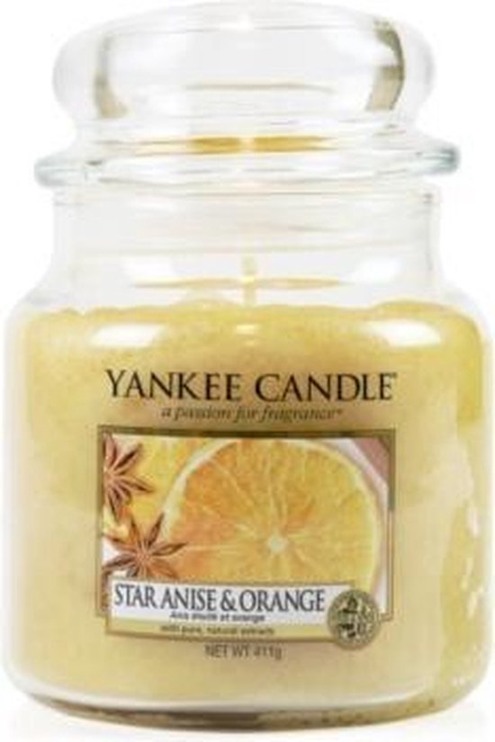 Yankee Candle Medium Jar Geurkaars - Star Anise and Orange
