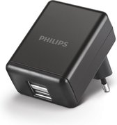 Philips DLP2209 - Dubbele USB Wandoplader - Zwart