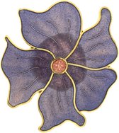 Behave®  Broche bloem paars - emaille sierspeld -  sjaalspeld