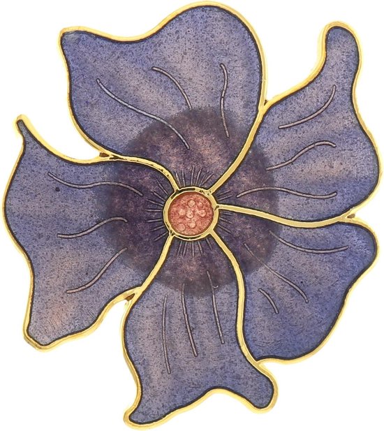 Behave® Broche fleur violette - Broche décorative en émail - Broche foulard