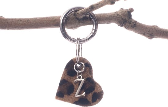 Porte-clés coeur avec lettre prénom Z