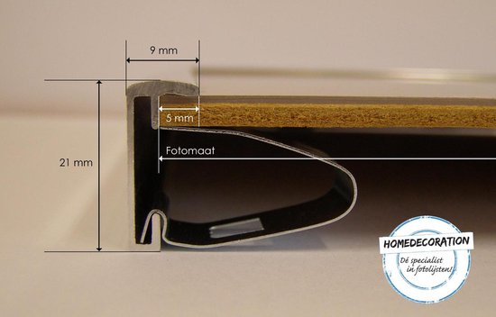 Homedecoration Kampen– Cadre photo - Format photo - 42x86 cm– Aluminium - Argent brillant