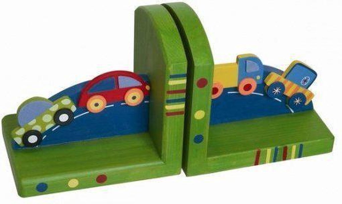 Simply for kids Set houten boekensteun auto