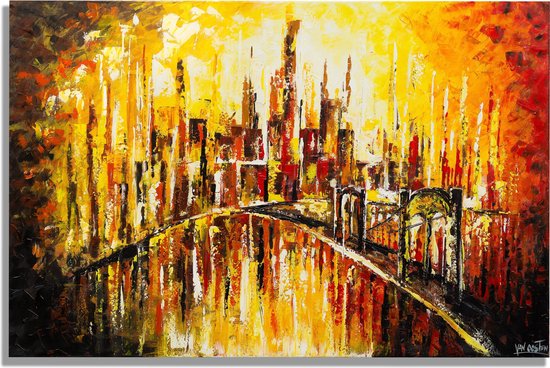 Verwaarlozing helpen Millimeter Acrylverf schilderij - Skyline Schilderij Dream City - 120x80 | bol.com
