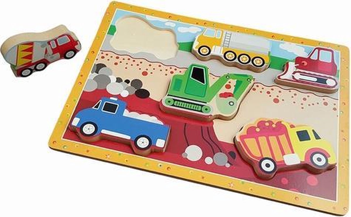 Puzzel bouwplaats dikke stukken