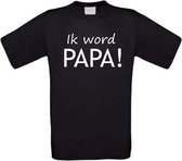 Ik word papa T-shirt maat L zwart