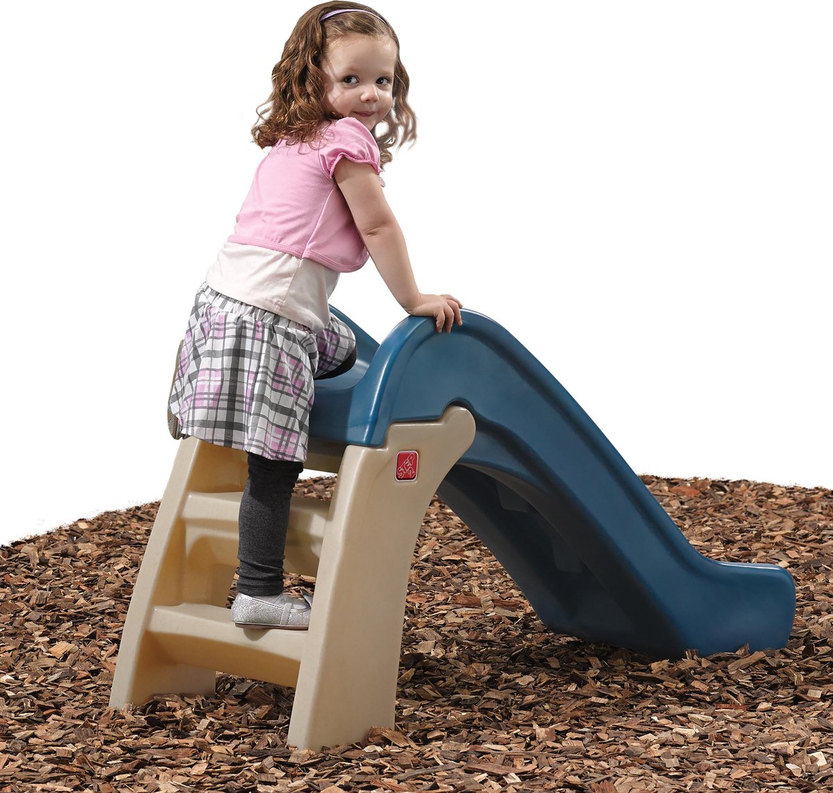 Step2 Play & Fold Jr. Glijbaan in blauw - Opvouwbare glijbaan voor peuter / kind van 1,5 tot 4 jaar - Plastic kinderglijbaan voor de tuin / buiten — afbeelding 7