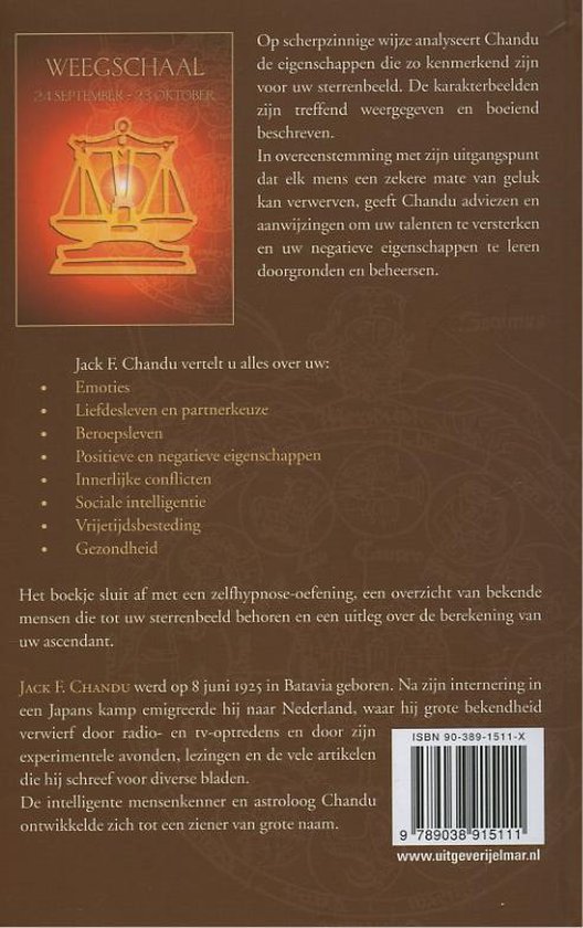Weegschaal, Jack Chandu | 9789038915111 | Boeken | bol.com