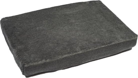 Comfort Kussen Matras omtrek met elastiek Teddy 100 x 75 cm - grijs