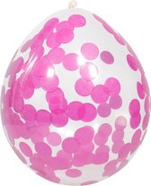 4 Roze Confetti Ballonnen (30cm) - 3gram confetti - Versiering - Decoratie