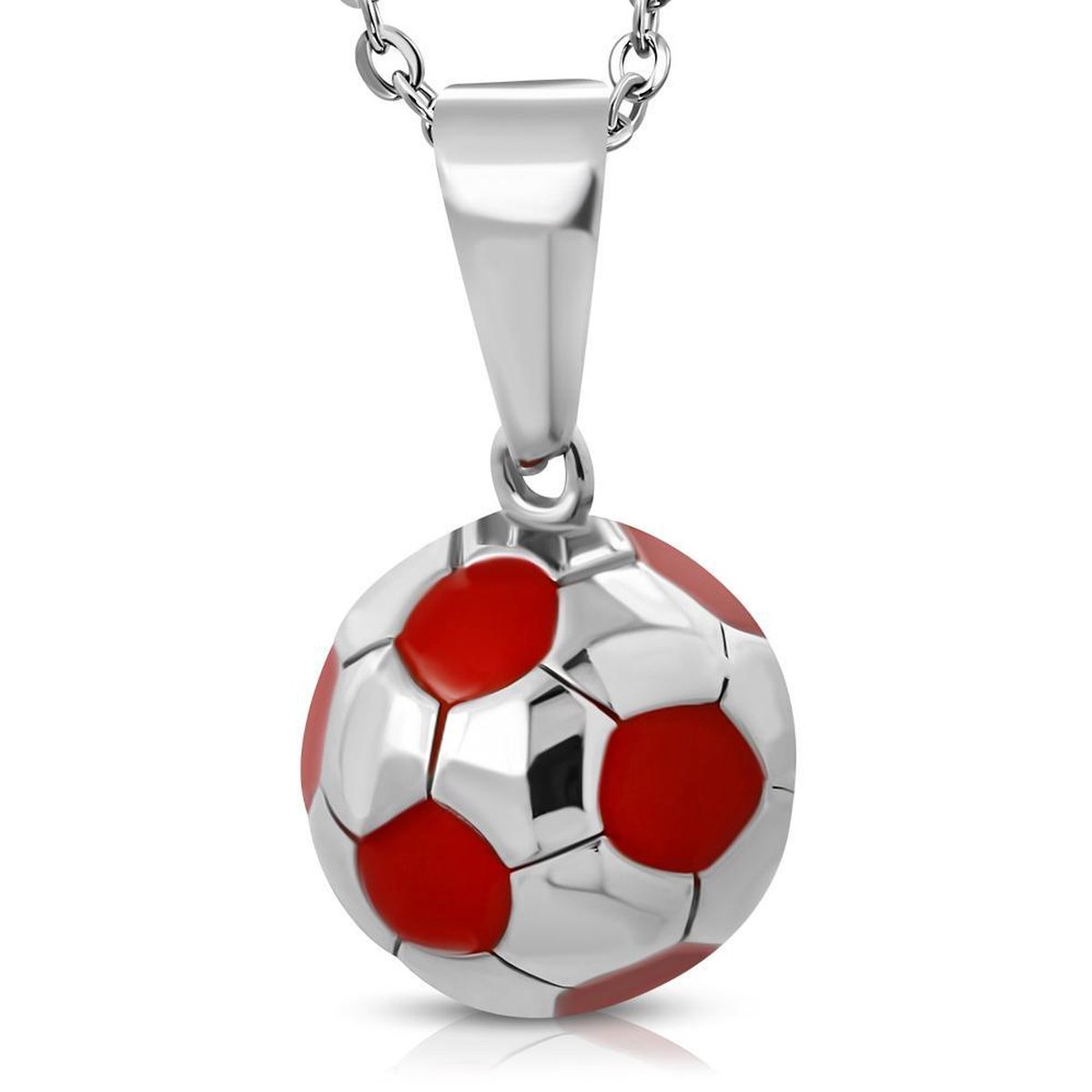 Montebello Ketting Ayun Red - 316L Staal - Voetbal - ∅12mm - 50cm