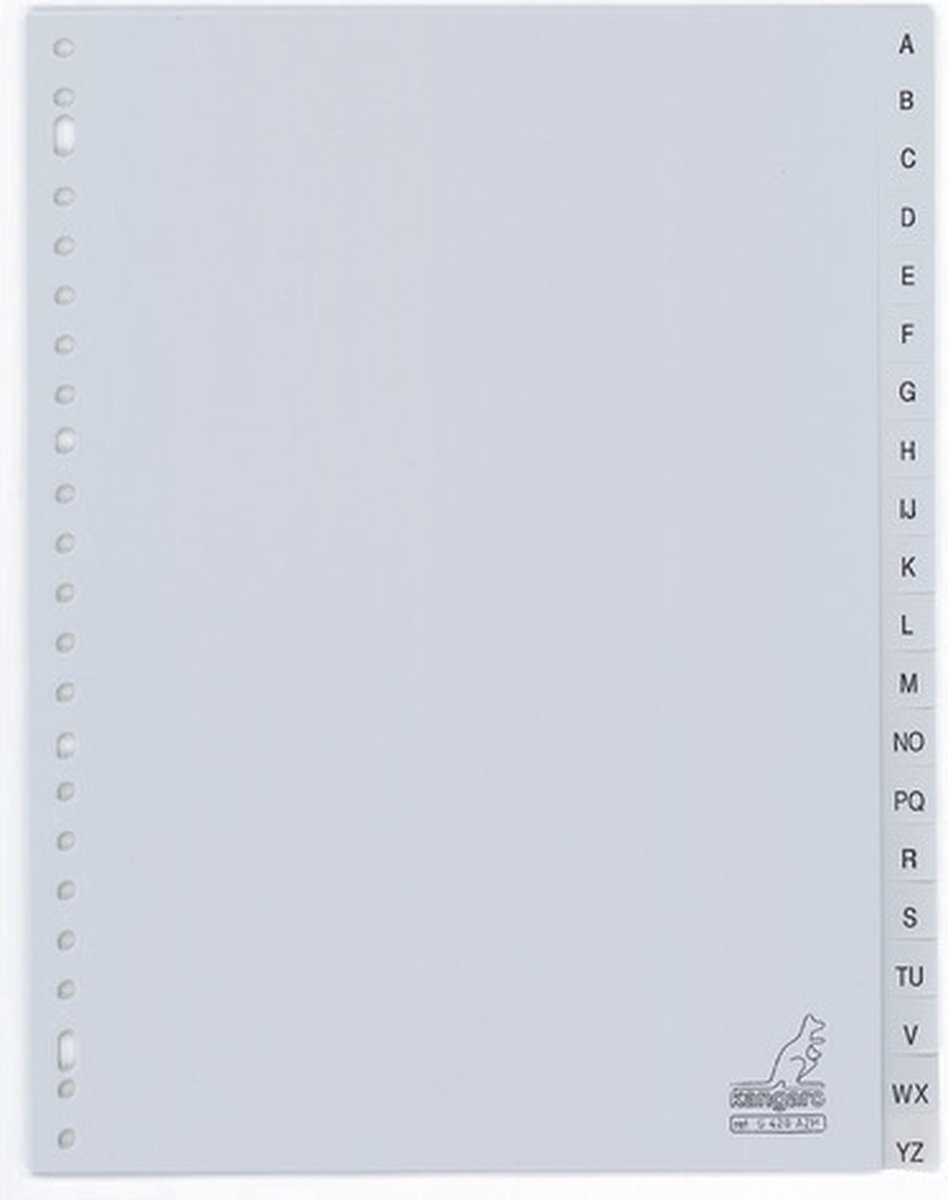 Tabbladen Kangaro 23-gaats G420AZM 20-delig alfabet grijs PP - 25 stuks