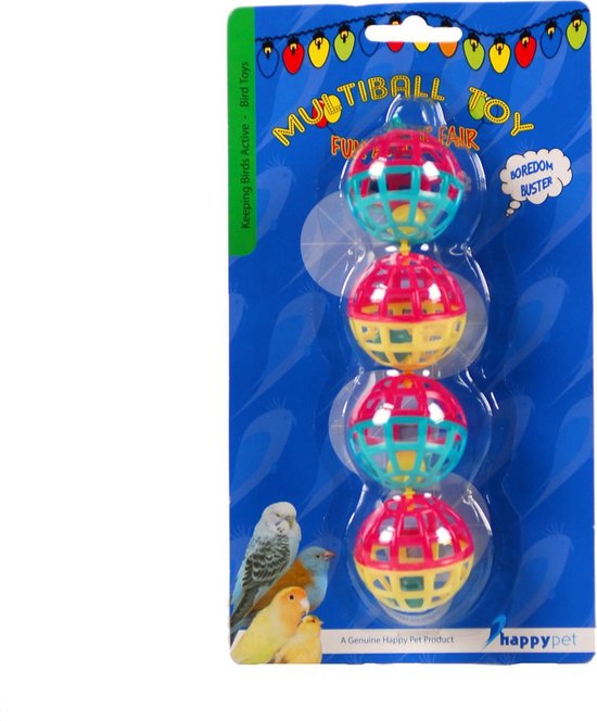 Happy Pet Fun At The Fair Multi Ball Toy - Vogelspeelgoed - 20 x 4 x 4 cm - Happy Pet