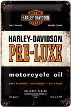 Harley-Davidson Pre-Luxe Motorcycle Oil Metalen wandbord in reliëf 20x30 cm